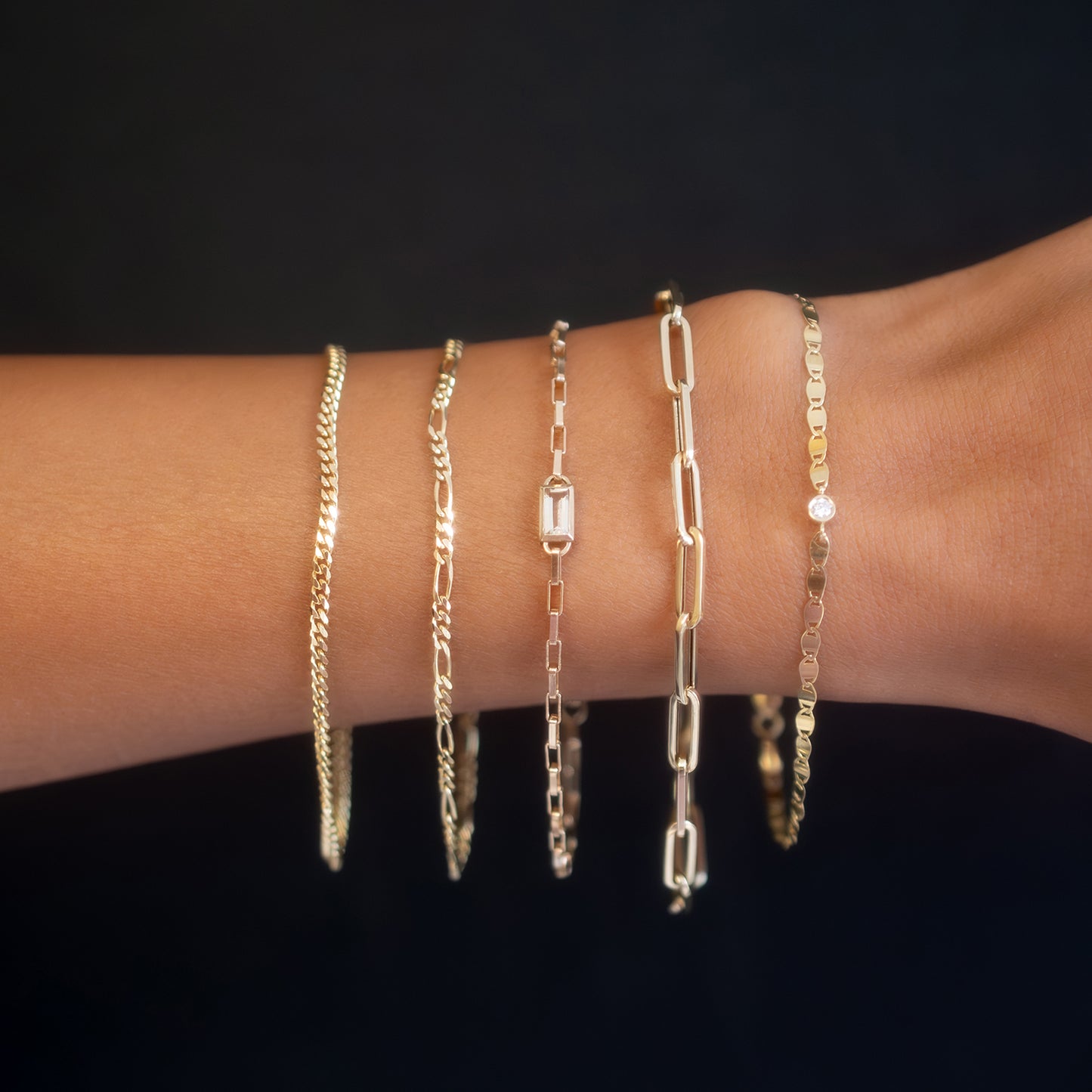 Diamond Disc Link Bracelet