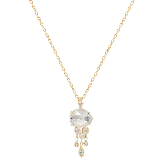 Icy White Diamond Jellyfish Necklace