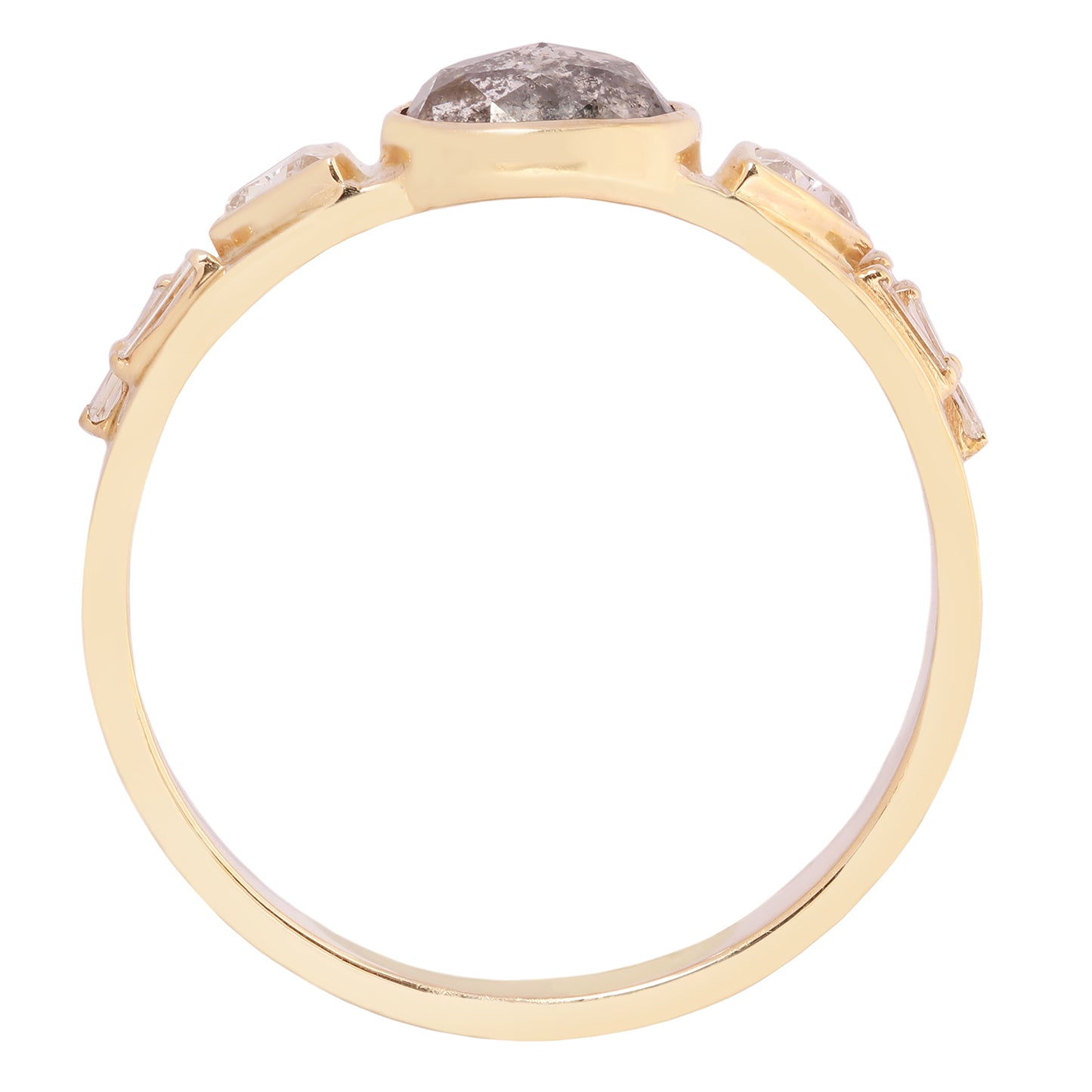 Gray Diamond Deco Totem Ring