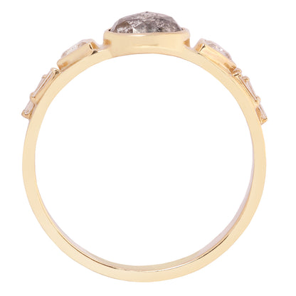 Gray Diamond Deco Totem Ring