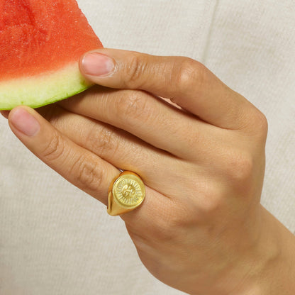 Sunface Signet Ring