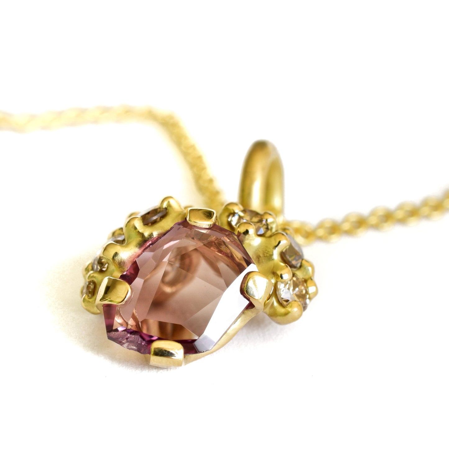 Amorphous Rose Sapphire Tideworn Cluster Pendant