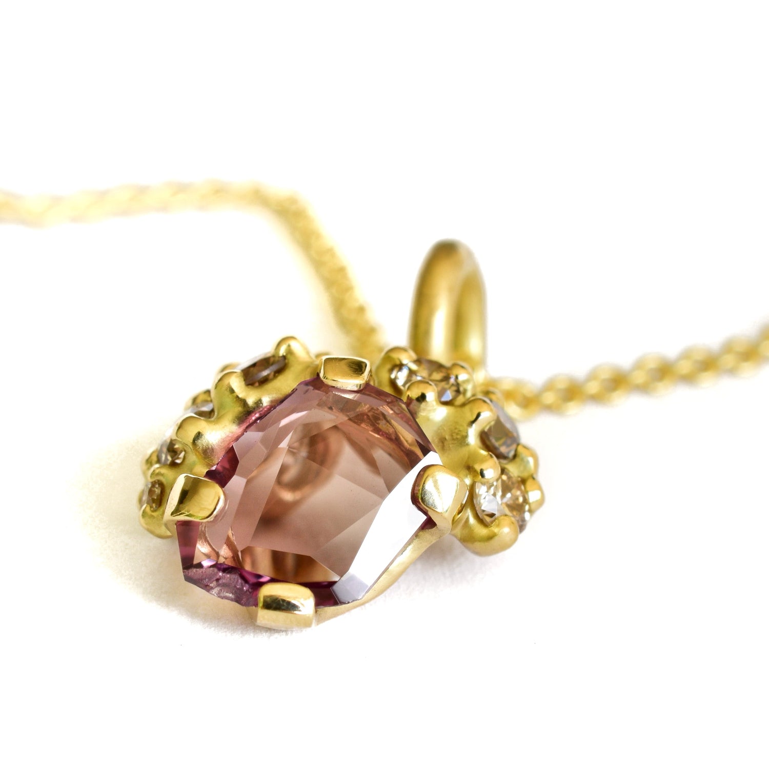 Amorphous Rose Sapphire Tideworn Cluster Pendant