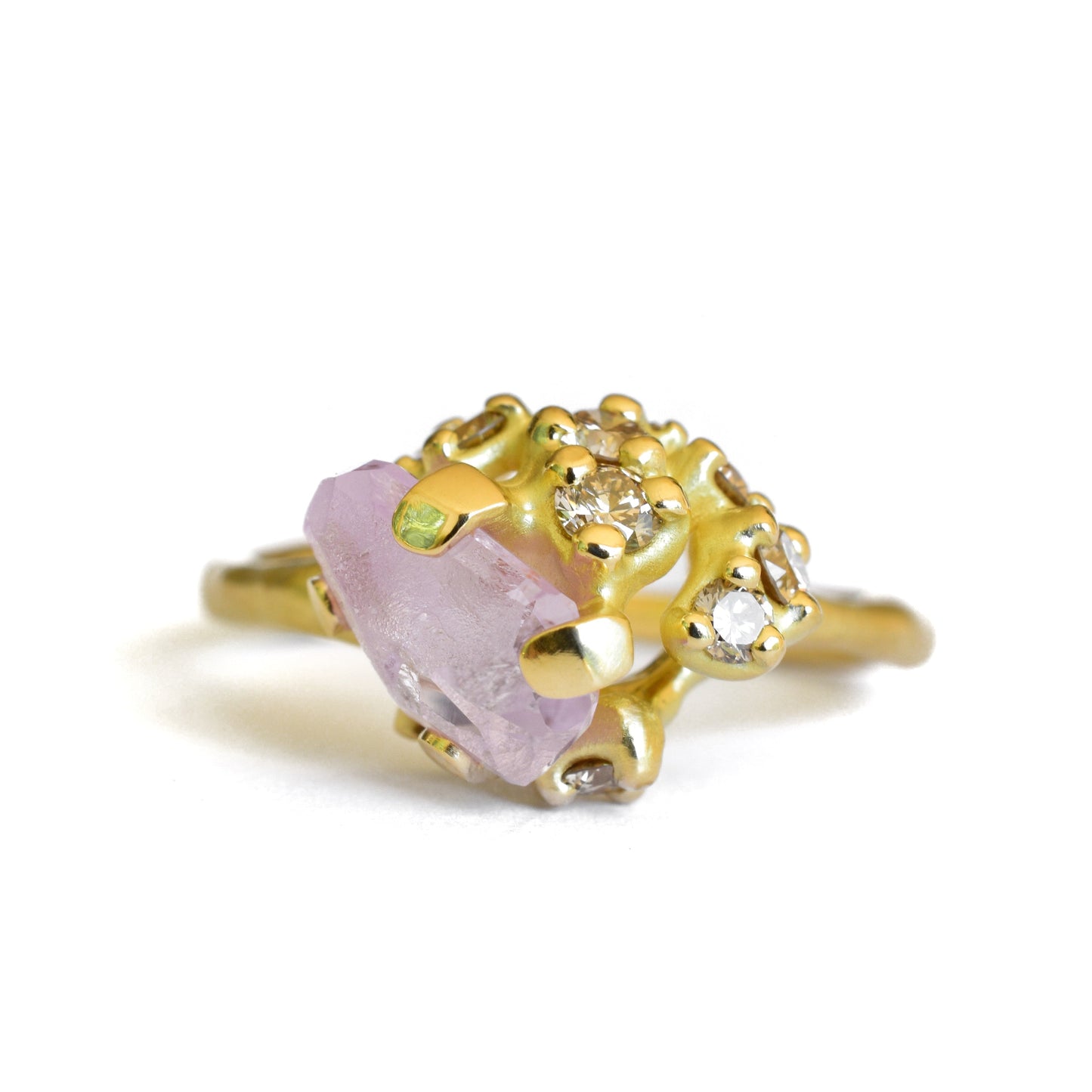 Pink Sapphire Rough Luxe Cluster Ring