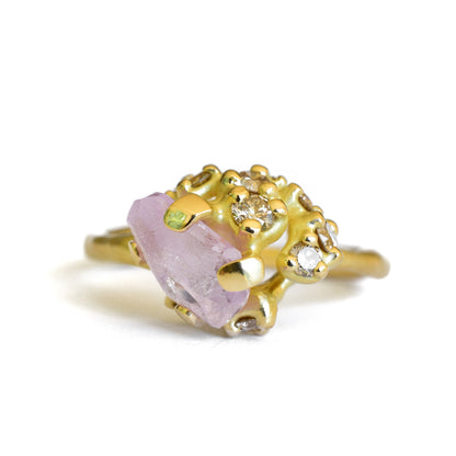 Pink Sapphire Rough Luxe Cluster Ring