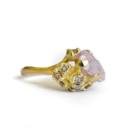 Pink Sapphire Rough Luxe Cluster Ring