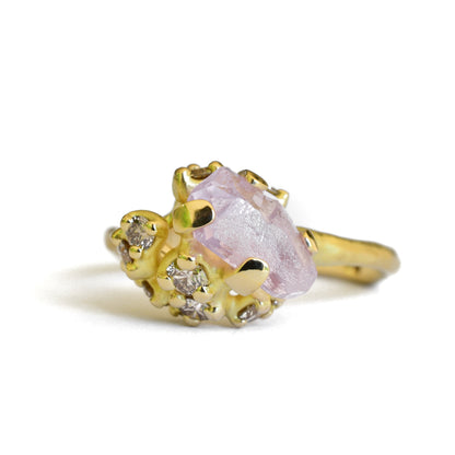Pink Sapphire Rough Luxe Cluster Ring