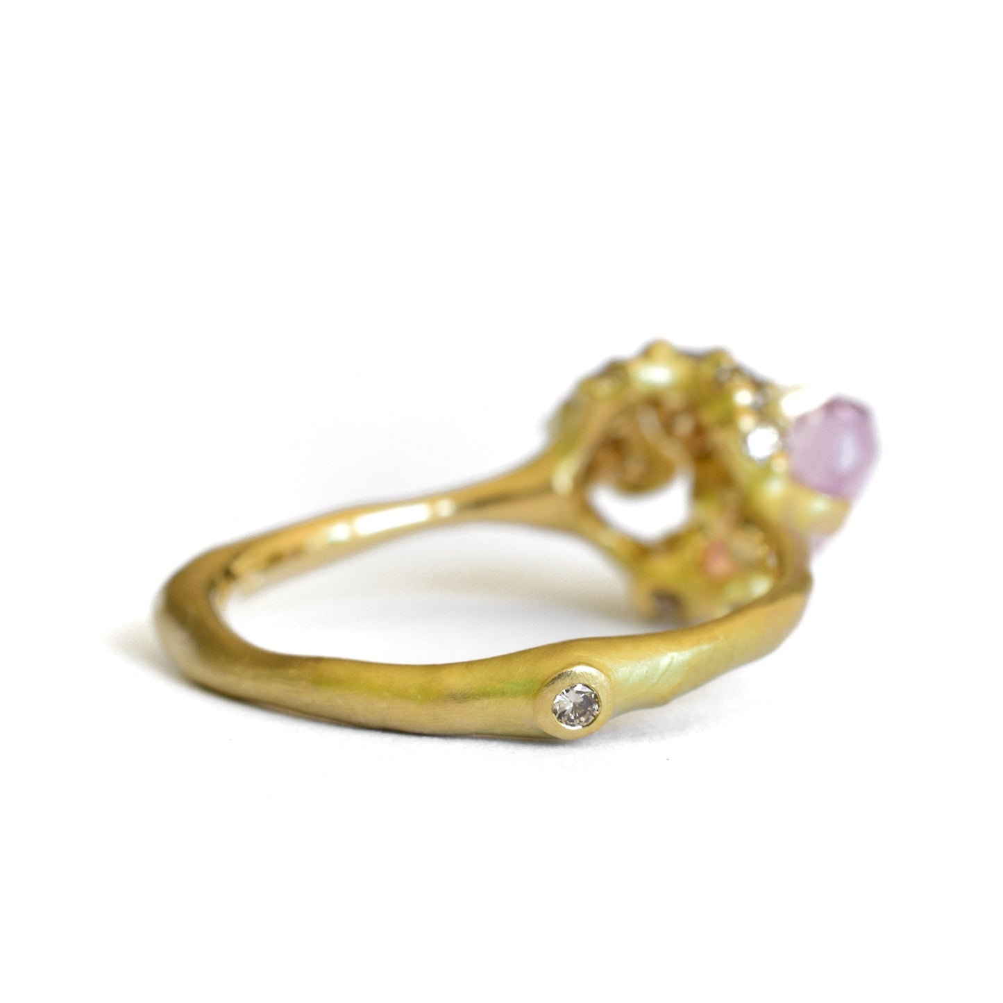 Pink Sapphire Rough Luxe Cluster Ring
