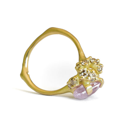 Pink Sapphire Rough Luxe Cluster Ring