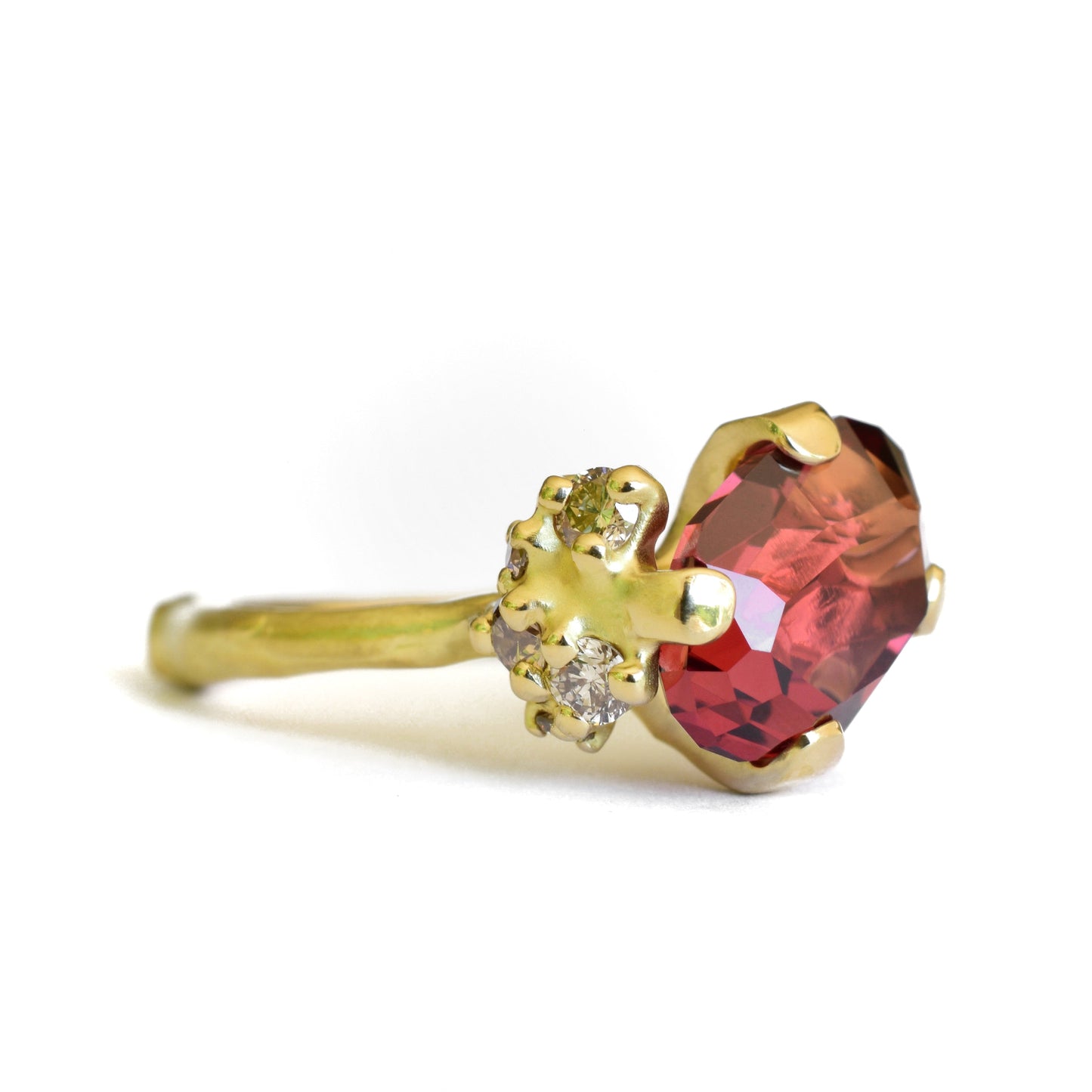 Amorphous Garnet Cluster Tideworn Ring