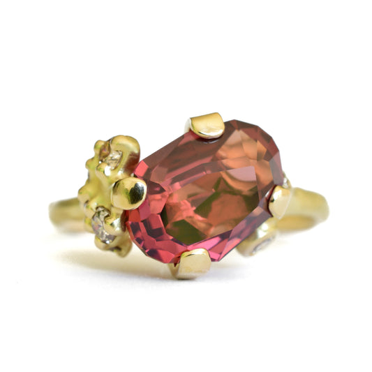 Amorphous Garnet Cluster Tideworn Ring