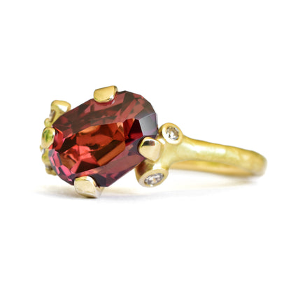 Amorphous Garnet Cluster Tideworn Ring