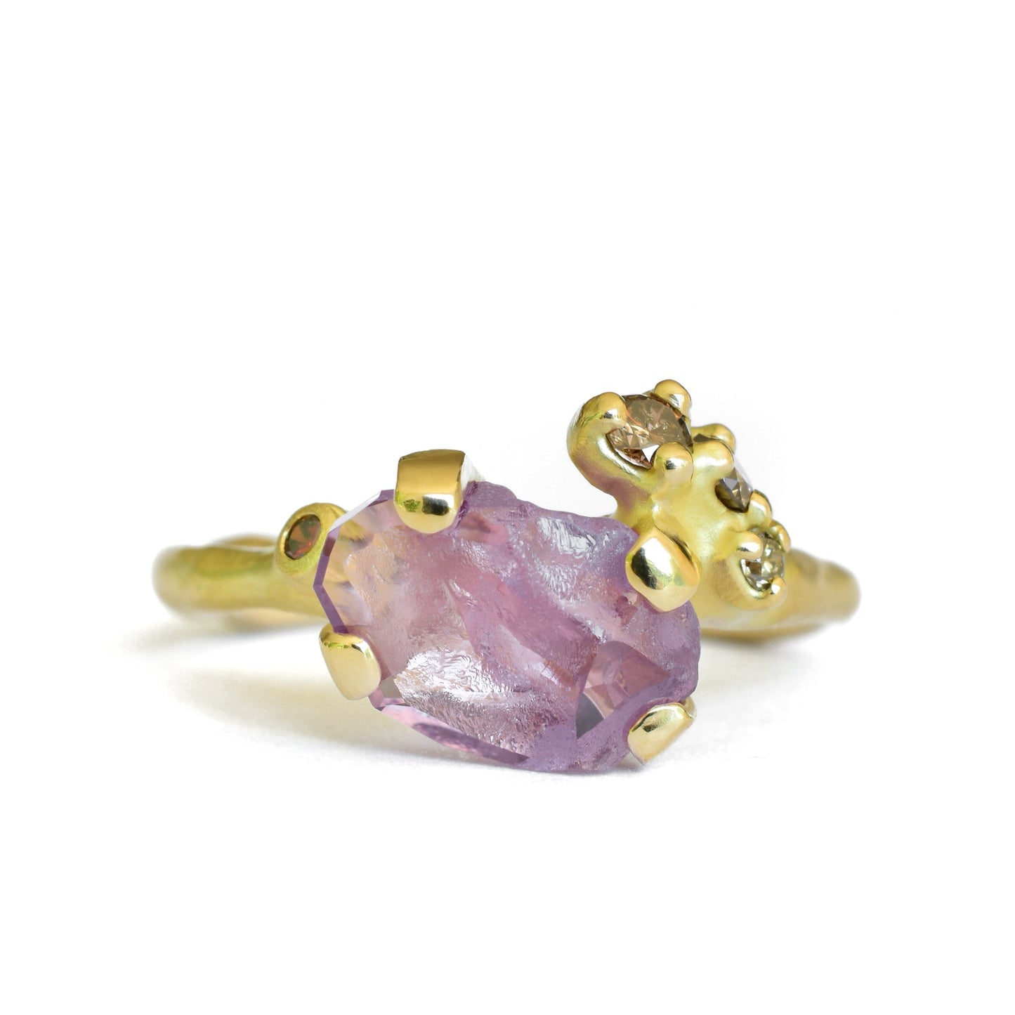 Soft Purple Sapphire Rough Luxe Cluster Ring