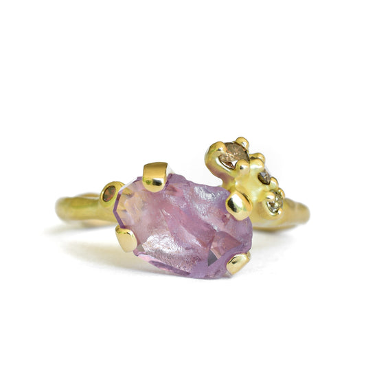 Soft Purple Sapphire Rough Luxe Cluster Ring