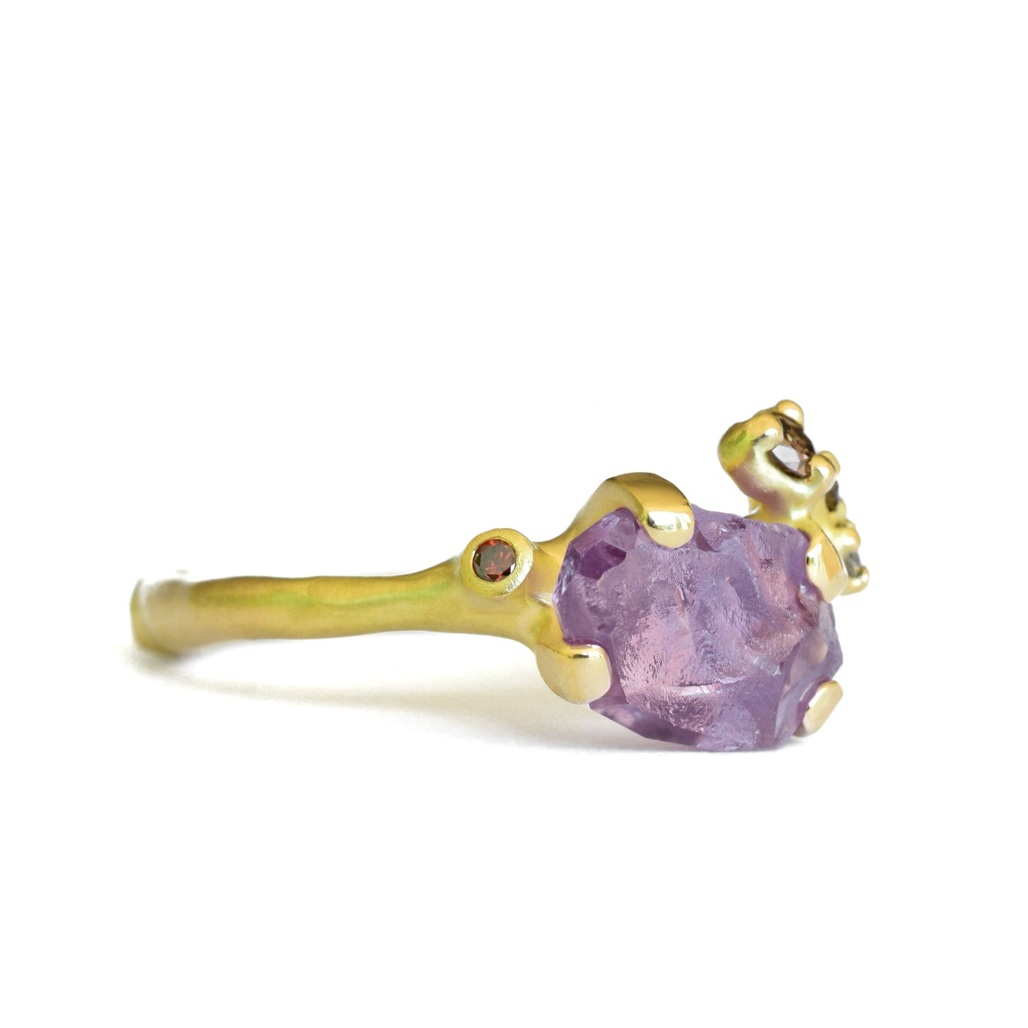 Soft Purple Sapphire Rough Luxe Cluster Ring