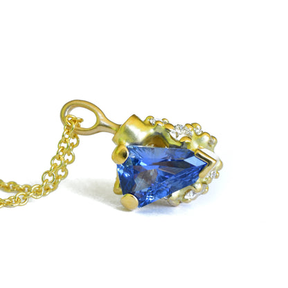 Blue Sapphire Tideworn Swivel Cluster Pendant