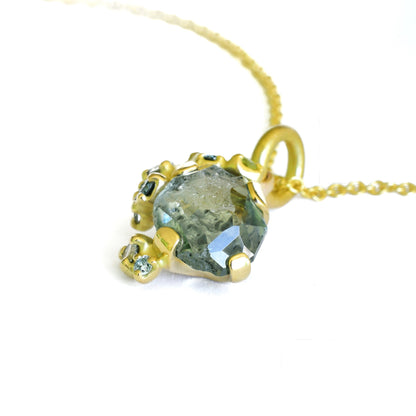 Rough Luxe Green Sapphire Tideworn Cluster Pendant
