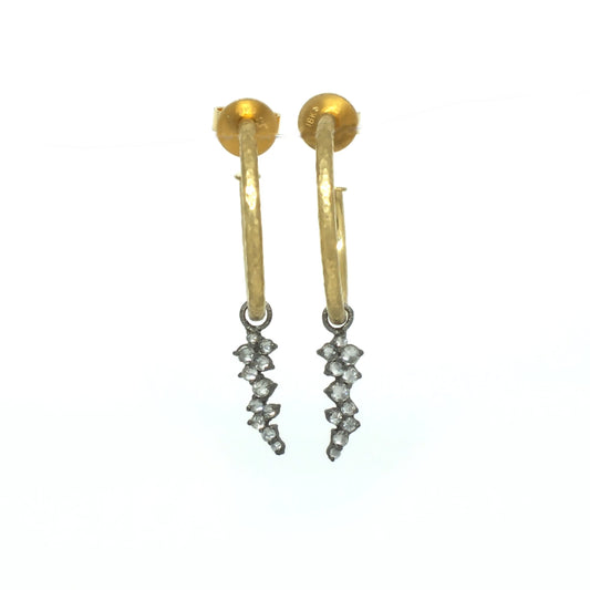 Diamond Cluster Drop Hoops