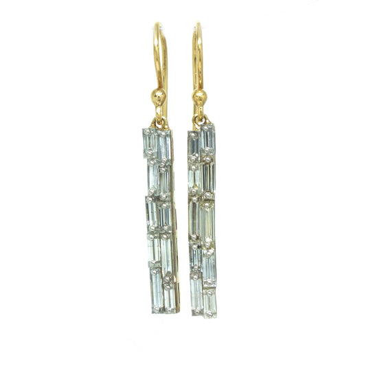 Baguette Diamond Drop Earrings
