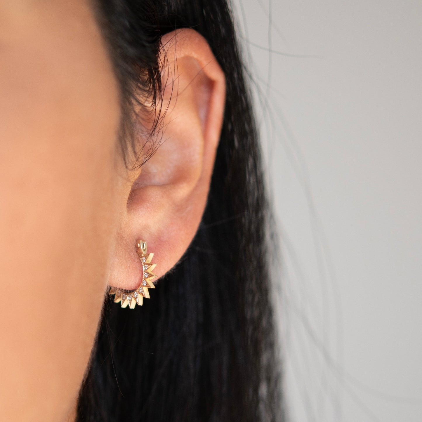 Pavé Diamond Baby Spur Hoops