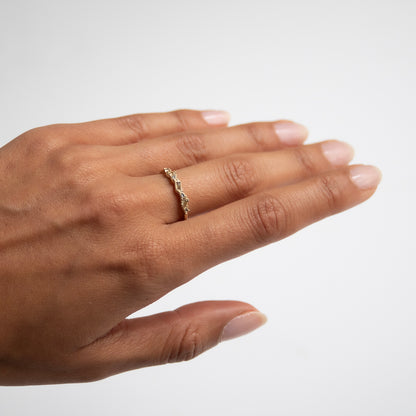 X Gray & Yellow Diamond Scatter Ring