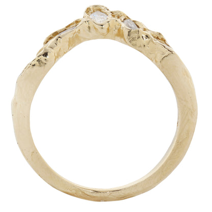 X Marquise Five Diamond V Shape Scatter Ring