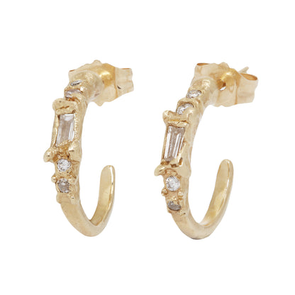 X Legacy Mixed Diamond Small Scatter Hoops