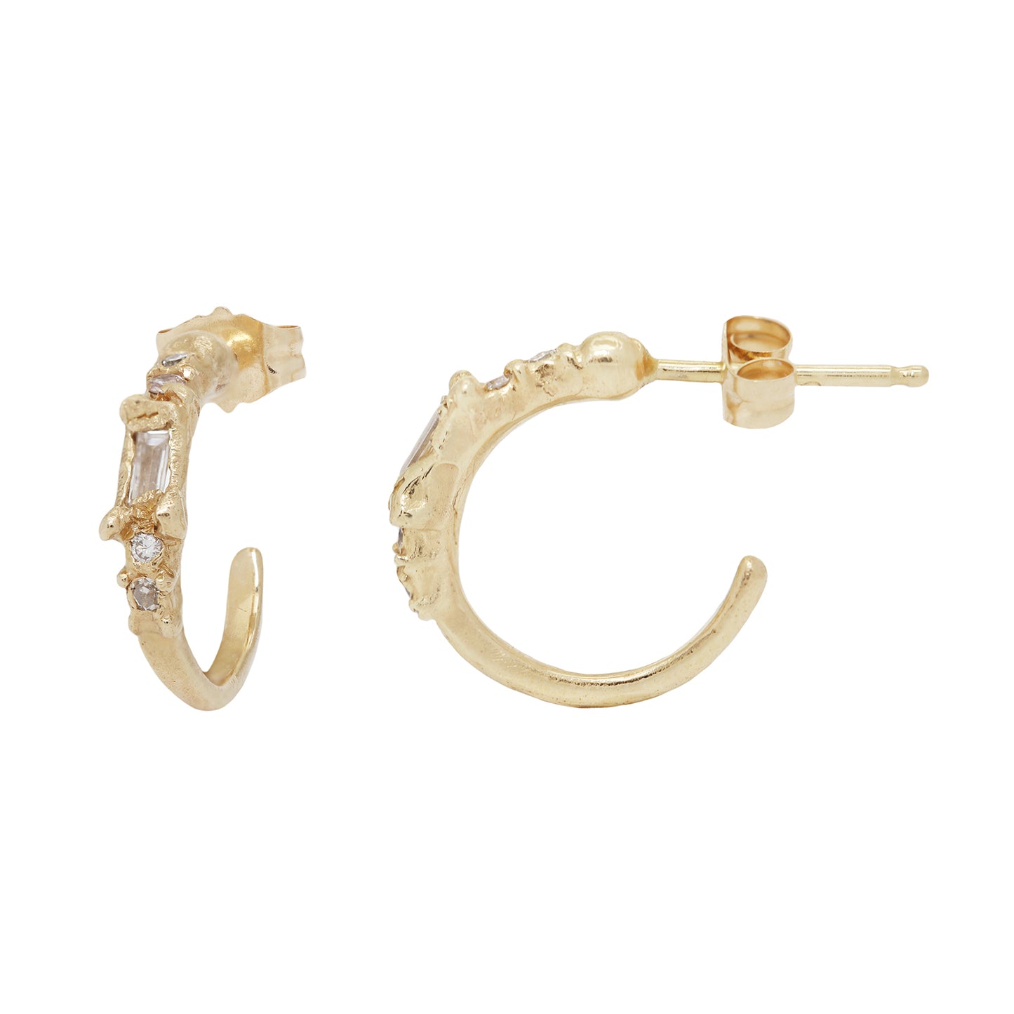 X Legacy Mixed Diamond Small Scatter Hoops