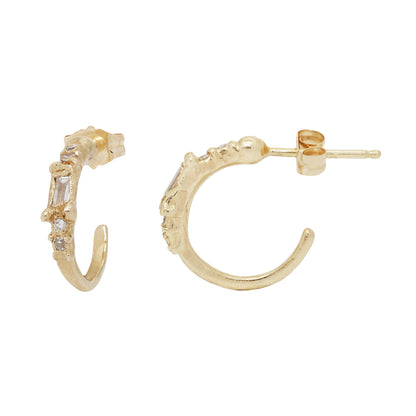X Legacy Mixed Diamond Small Scatter Hoops