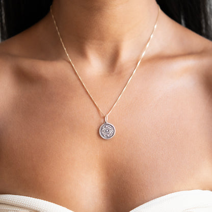 Evil Eye & Hamsa Silver Charm