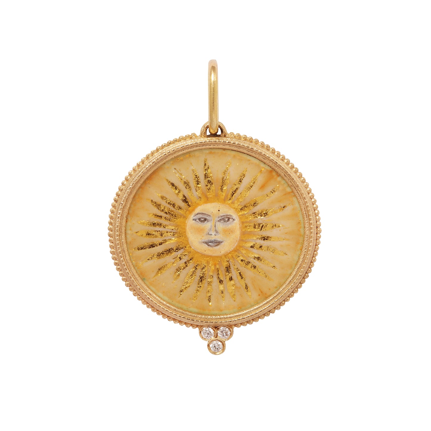 Gold Foil Sun & Diamond Charm