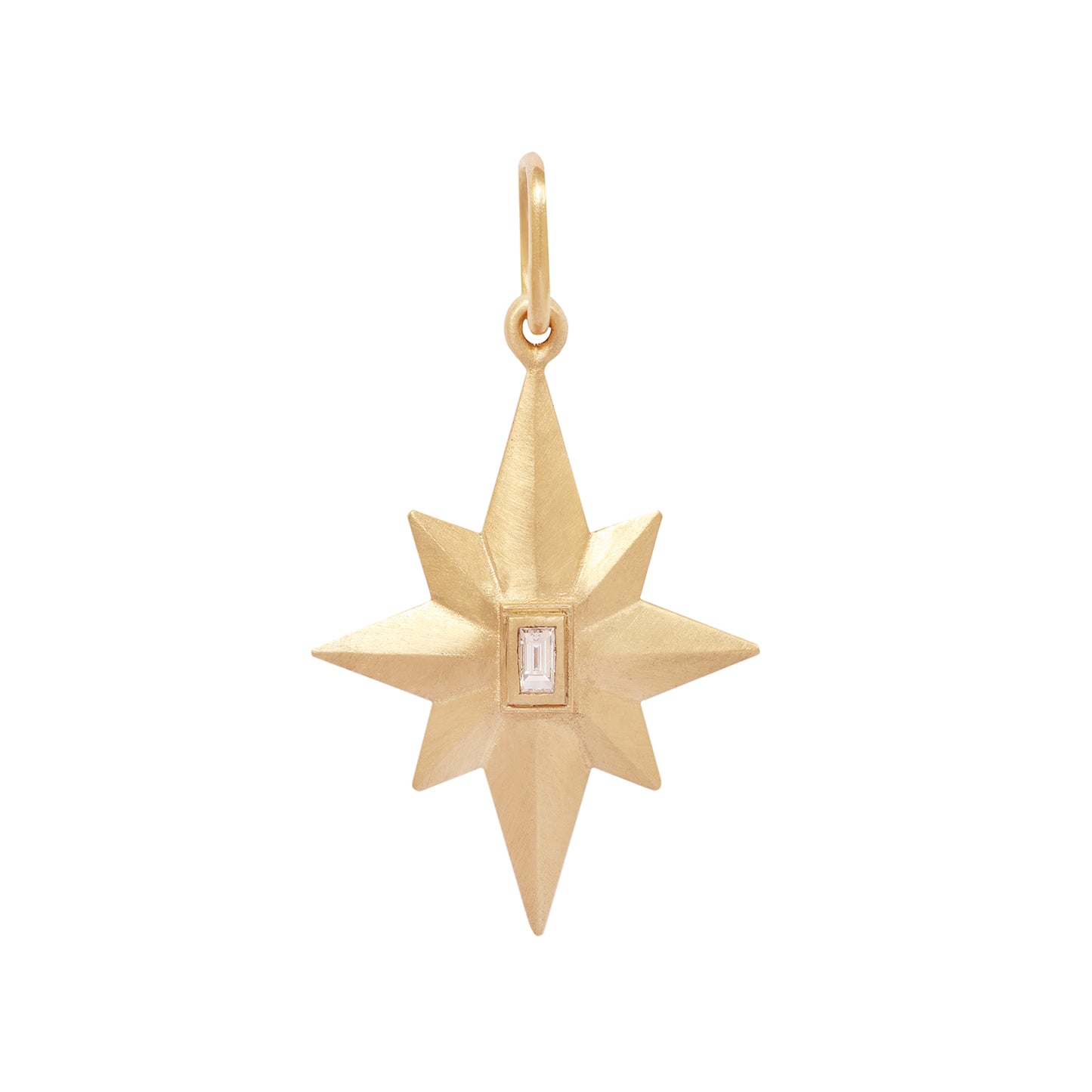 Medium Diamond North Star Satin Charm