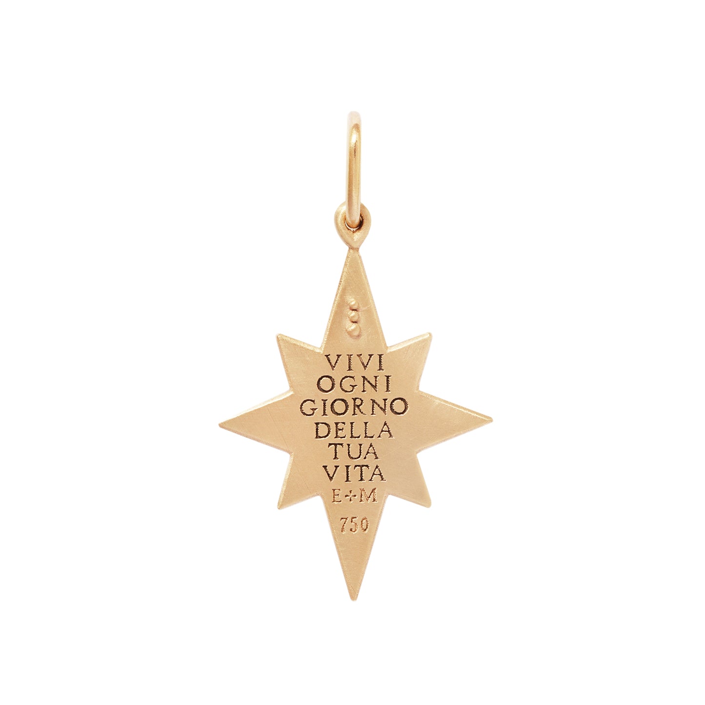 Medium Diamond North Star Satin Charm