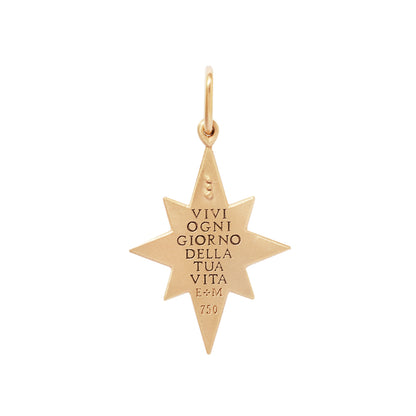 Medium Diamond North Star Satin Charm
