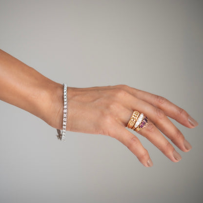 Block Diamond Tennis Bracelet