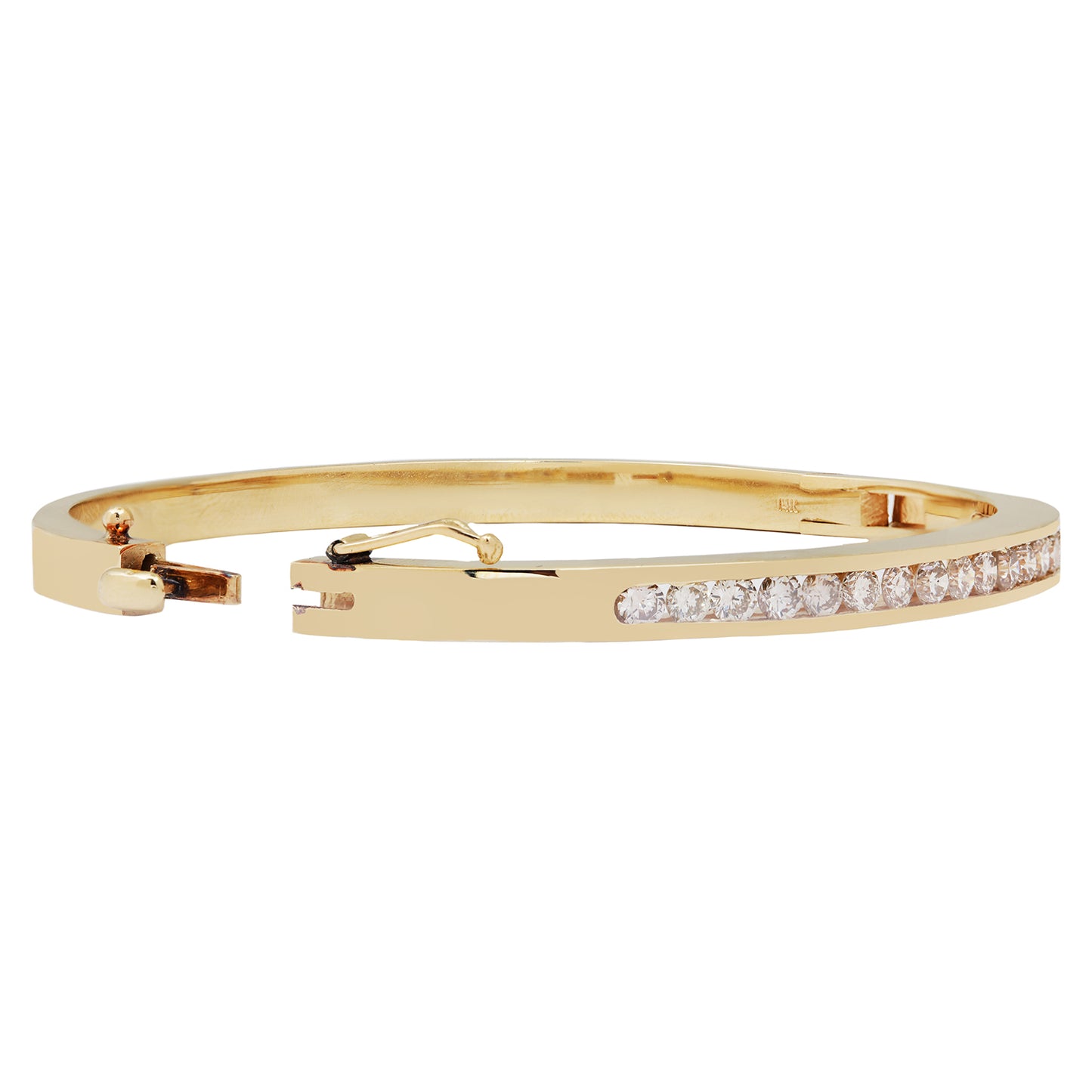 Channel Set Round Diamond Bangle