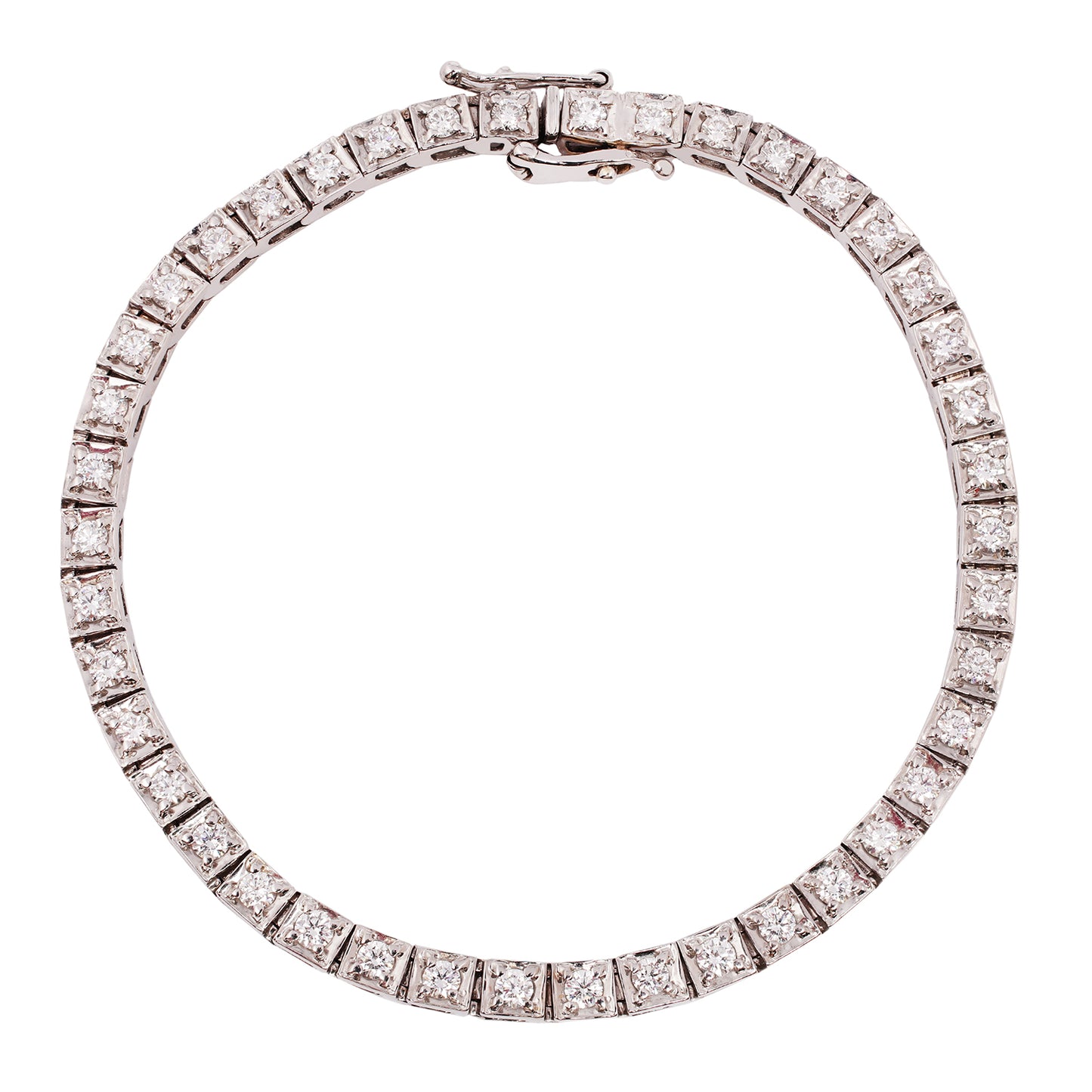 Block Diamond Tennis Bracelet