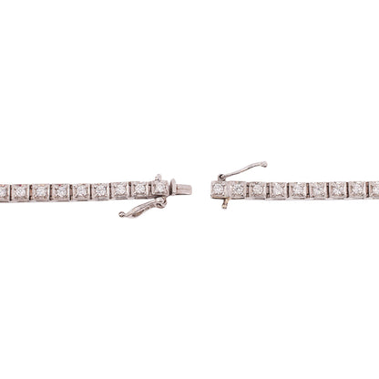 Block Diamond Tennis Bracelet