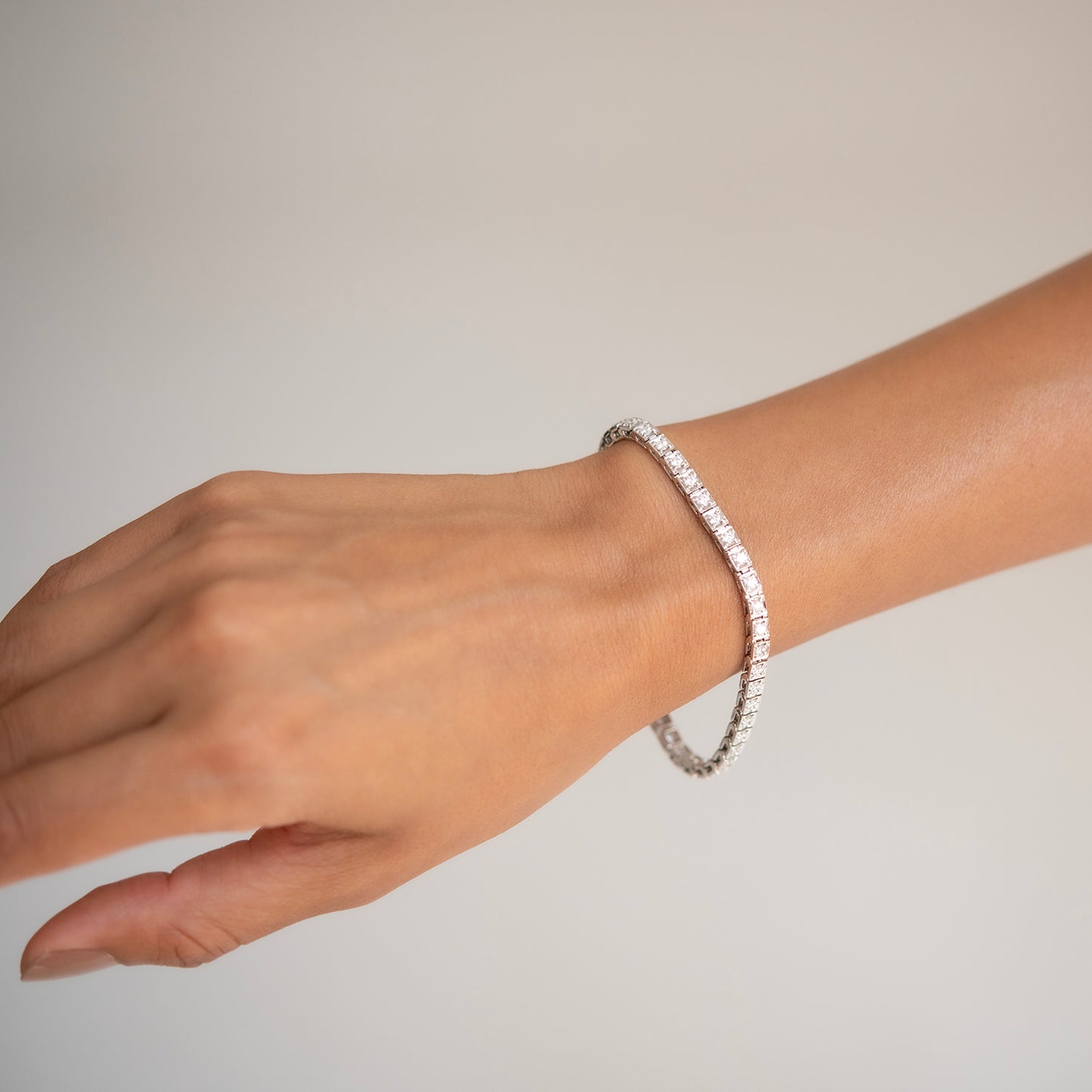 Block Diamond Tennis Bracelet