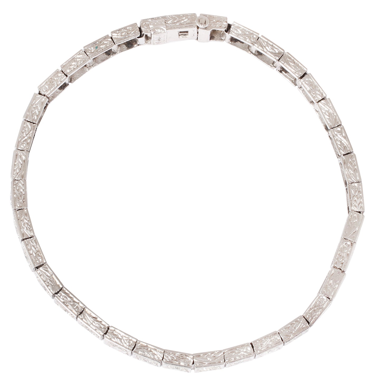 Antique Block Diamond Tennis Bracelet