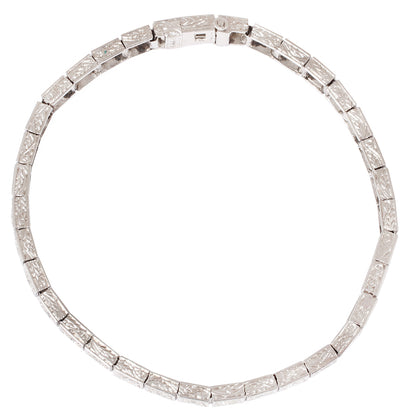 Antique Block Diamond Tennis Bracelet