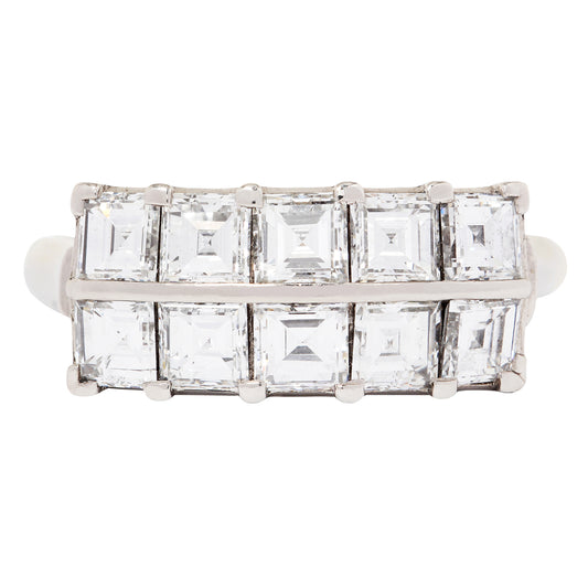 Double Row Diamond Deco Ring