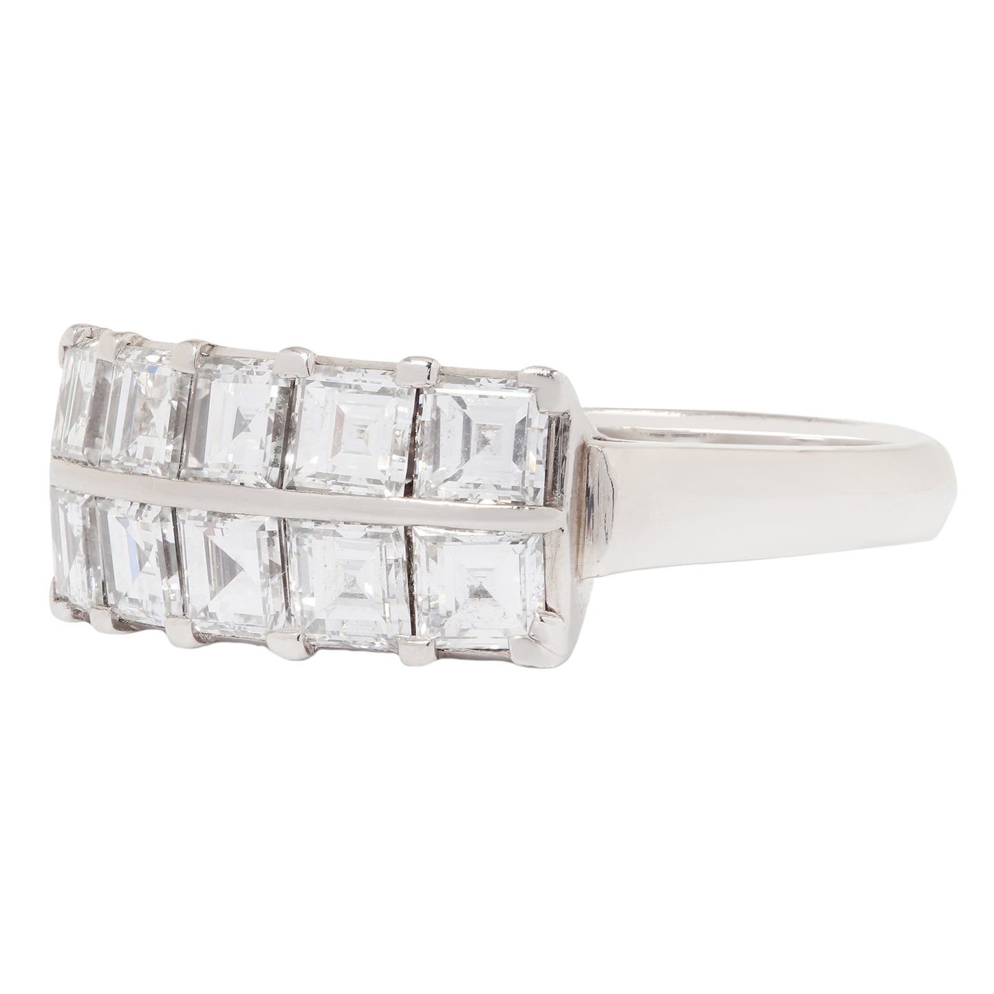 Double Row Diamond Deco Ring