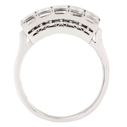 Double Row Diamond Deco Ring