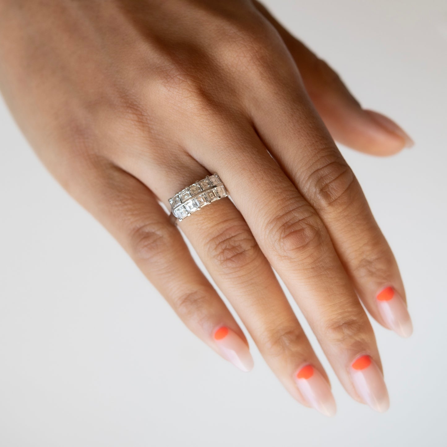 Double Row Diamond Deco Ring