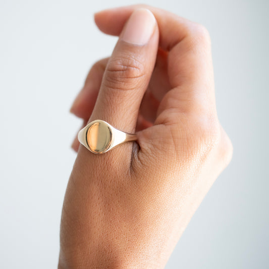 Vintage Plain Oval Signet