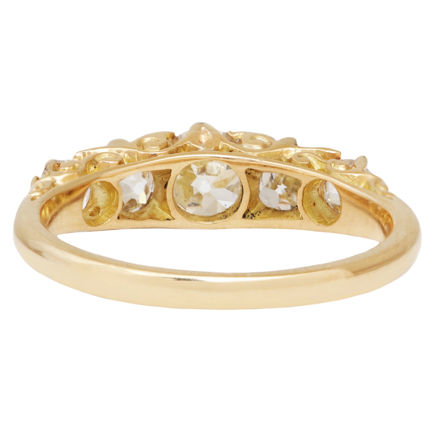 Diamond Filigree Half Hoop Ring