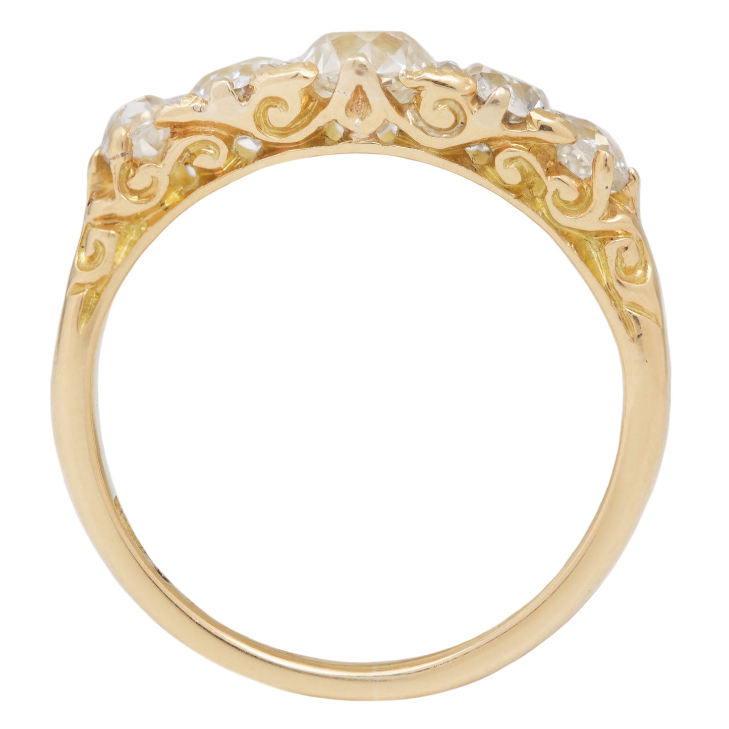 Diamond Filigree Half Hoop Ring