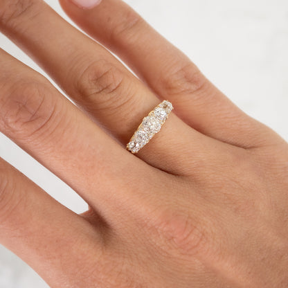 Diamond Filigree Half Hoop Ring