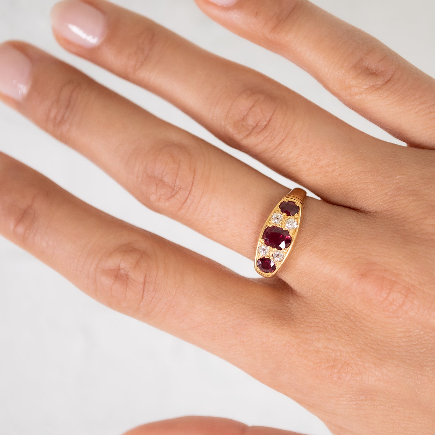 Ruby Radiance Half Hoop Ring